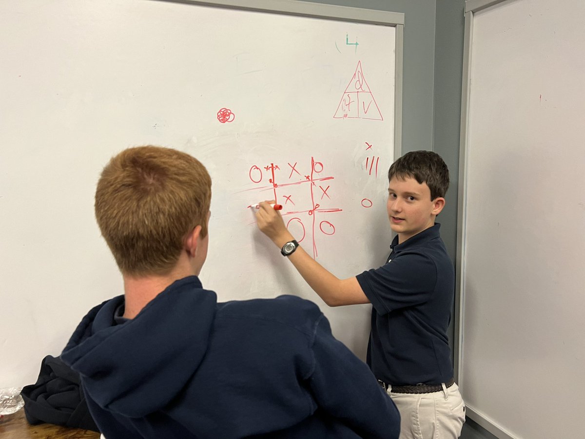 RSA_Math's tweet photo. Our algebra students are reading @Math4HF. This unit’s chapter: Play. Instead of having a harkness discussion on play, we just played. Had a blast with variations on tic-tac-toe from @benorlin. #math4hf #playmath https://t.co/ANRByhXV57
