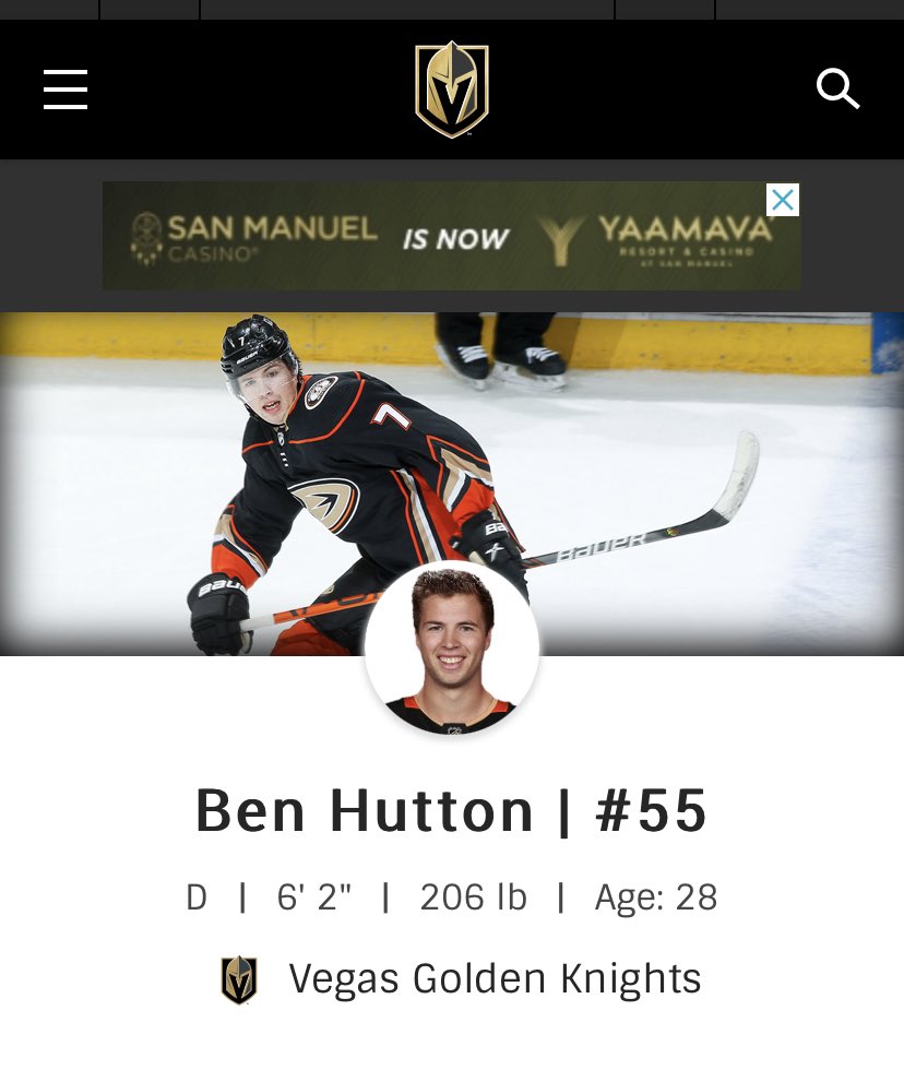 stevemcomedy's tweet photo. What number will #BenHutton wear? 7 and 55 are taken, maybe make it #75 and watch some “fans” heads explode #VGK #VegasBorn https://t.co/QjwE3ztCpE