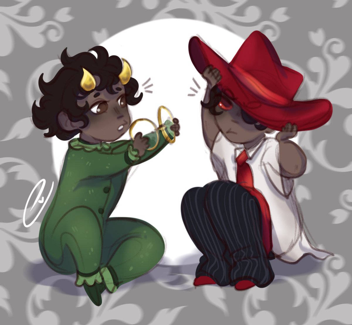 My part of a well overdue art trade with <a href="/Angel_bonebreak/">Anastasia(Angel) | TENDER LOVIN' CANNIBAL</a>! These two are adorable ^^