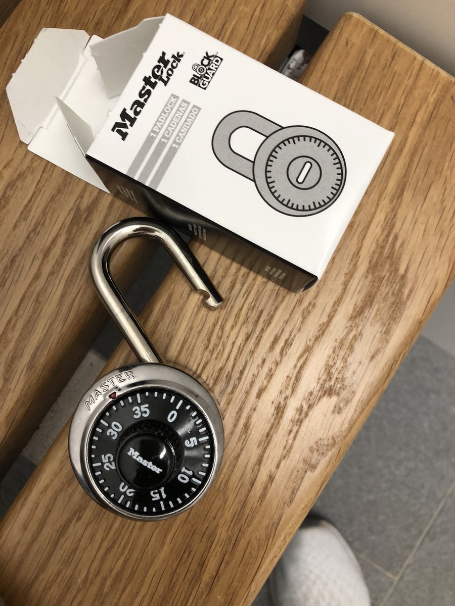LieslGambold's tweet photo. I want to know the statistics on how many locks were sold as vaccination rates increased and people could go back to the gym. I am fairly certain I was not the only one who could not remember her combination. #lock #covidstats #dalplex #covidmoneymakers https://t.co/kaGoW2asqI