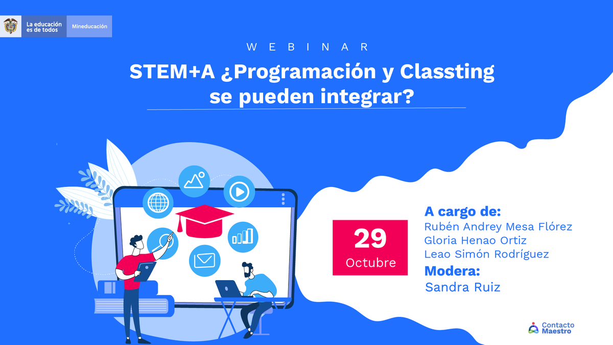 ColombiaAprende's tweet photo. 🔵¡¡#Mañana tendremos un nuevo encuentro #Classting! Conéctate y conoce cómo puedes integrar esta herramienta a los procesos de aprendizaje en programación y fortalecer el enfoque #STEM
#TerritoriosDeInnovación
🗓29 de octubre
⏰9:00 a.m.
🔗https://t.co/PObBRQqJfi https://t.co/VxfEcbHWXk