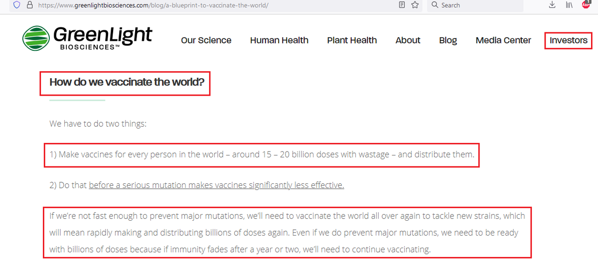 elleprovocateur's tweet photo. "Make vaccines for every person in the world – around 15–20 billion doses w/ wastage...
Even if we do prevent major mutations, we need to be ready w/ billions of doses because if #immunity fades after a yr or two, we’ll need to continue vaccinating."
#WEF #ForeverProgram https://t.co/umOrlrqB4o