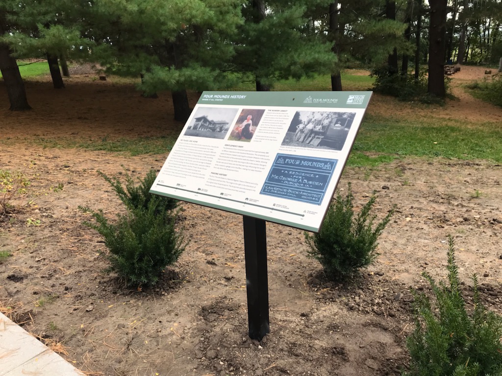 FourMounds's tweet photo. Thanks to a grant from @ssnha Silos &amp; Smokestacks National Heritage Area, we were able to install new interpretive signage at the parking lot area. Stop by to learn more about the history of Four Mounds! https://t.co/ocbsLo6ReL