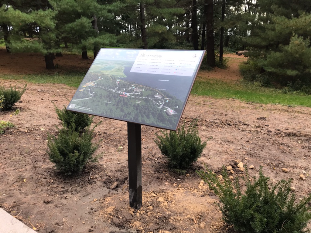 FourMounds's tweet photo. Thanks to a grant from @ssnha Silos &amp; Smokestacks National Heritage Area, we were able to install new interpretive signage at the parking lot area. Stop by to learn more about the history of Four Mounds! https://t.co/ocbsLo6ReL