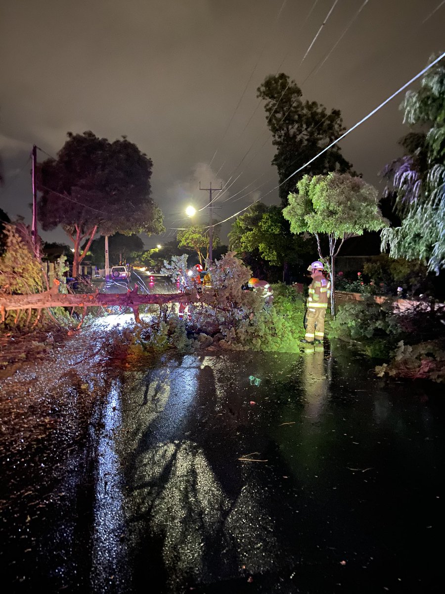 burnside_cfs's tweet photo. What a crazy 24 hours Adelaide! We had to hit pause on our pre fire season training last night as we responded to storm related emergencies. Big shout out crews from @SA_SES, @SA_MFS and @SAPowerNetworks who all had a busy 24 hours. https://t.co/IseA22ZRE1