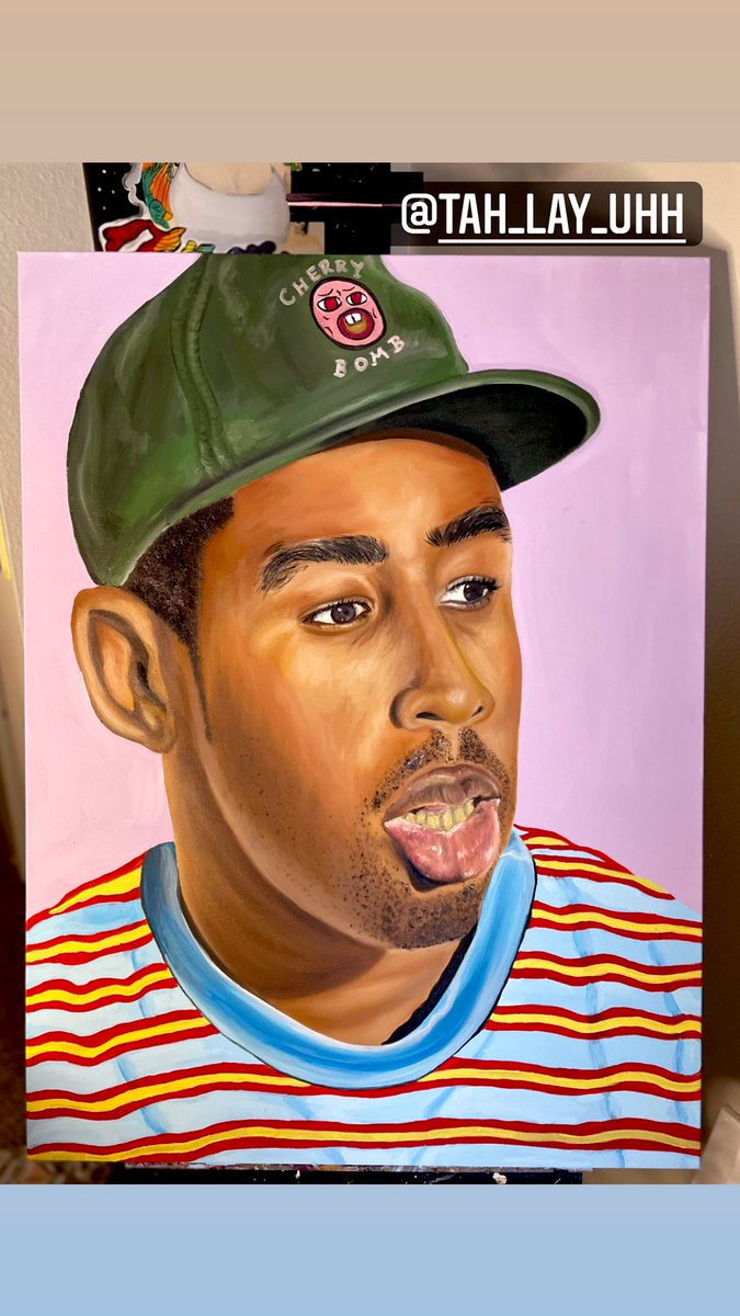 T_goddesss's tweet photo. @tylerthecreator ❤️ oil painting by me! 👩🏾‍🎨 IM SO PROUD OF THIS. I’ve come so far. It cost you $0.00 to like &amp; retweet 🔥🔥🔥😌 https://t.co/MfA7rmHbfW