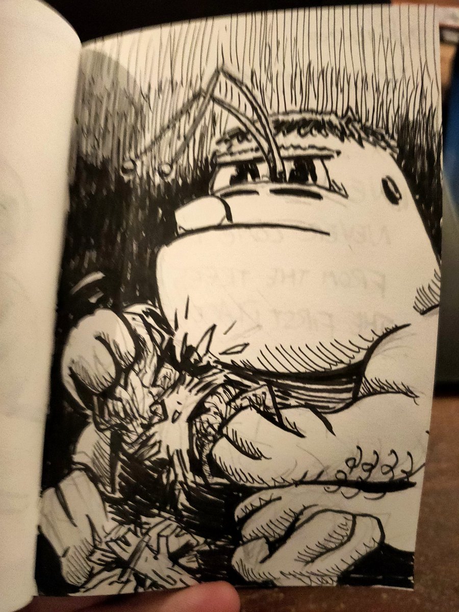 LeanderdeG's tweet image. For "Spark", caveman Rupert does his best to discover fire. #inktober2021 #spark #firegood