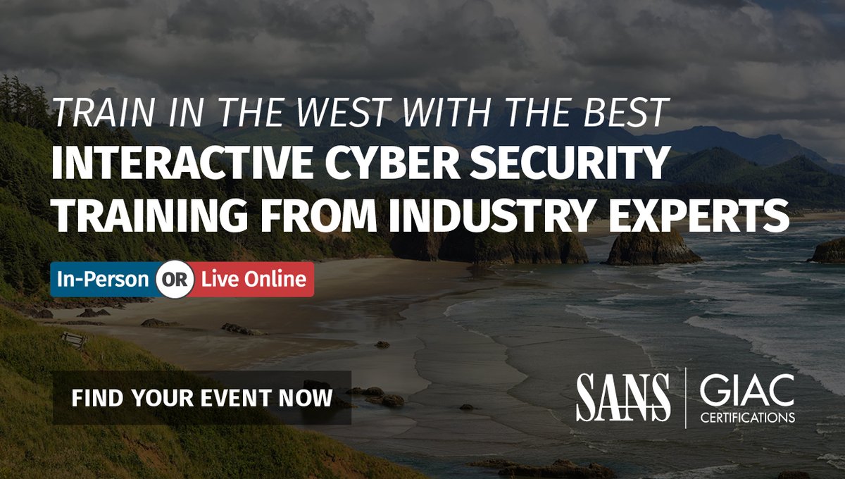 SANSInstitute's tweet photo. Build your #InfoSec skills with immersive training taught by the experts. #SANSTraining events in the Western US include: 

#SANSSF | San Francisco or Virtual
#SANSAustin | In-Person or Virtual
#CyberSecurity Mountain | #SANSLiveOnline

Explore options: https://t.co/G8qaULi5yf https://t.co/Uv5E7I0RNN