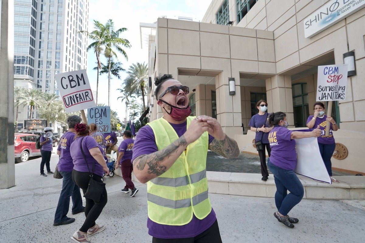 32BJFlorida's tweet photo. Thank you Commissioners @alexandradavo &amp; @jay2_smith for standing w essential workers and demanding dignity for the cleaners who've risked their lives working through the pandemic, often without cleaning materials or PPE. More on CBM's sordid history=> https://t.co/E7jVn80frl https://t.co/LaJYoQZNkI