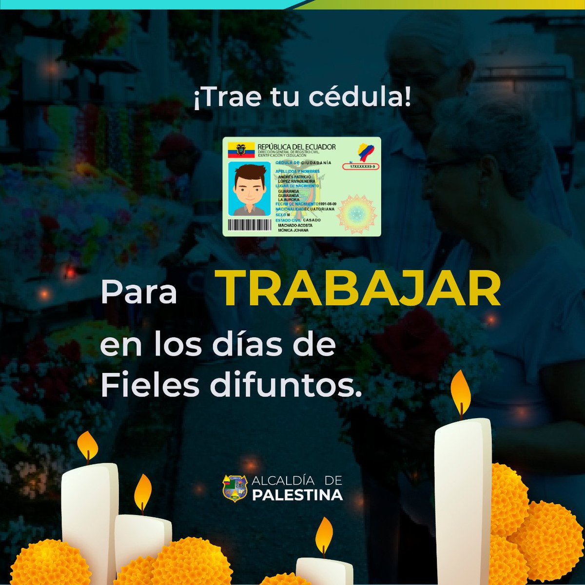 GadPalestina's tweet photo. 💪| Palestina se reactiva.
Damos a conocer los requisitos para acceder a un punto de venta en los días de Fieles Difuntos. 

#TuNecesidadMiPrioridad https://t.co/GTEHZSjGss