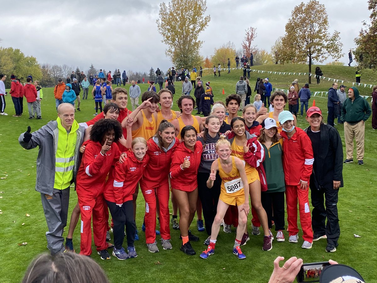 Warrior Girls and Boys Cross Country section runner up teams heading to St Olaf next wknd to compete at the State Tournament!
