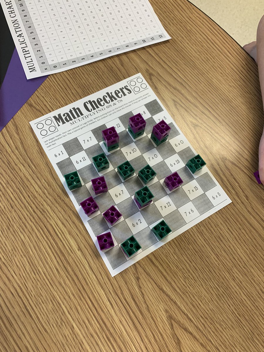 We had some intense games of multiplication checkers going on in room 103 today! #makinglearningfun