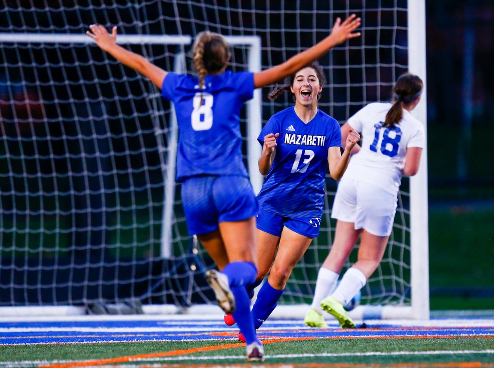 SaedHindash's tweet photo. PHOTSO! Nazareth girls soccer team beats Pleasant Valley 2-0, in PIAA District 11 soccer quarterfinals. Click this link --> https://t.co/g9s1wtkkfP to see more photos. https://t.co/tyNnYRhn8U
