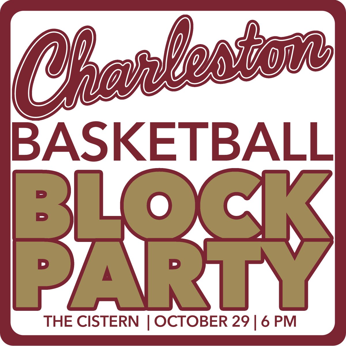 CofCSports's tweet photo. Join us in the Cistern tonight at 6 PM for the #BasketballBlockParty! @CofCWBB and @CofCBasketball introductions, giveaways, games, music, and more!
ππ₯ππ ππ©ππ‘π§!
#comeCus ππ΄ https://t.co/cIljmf6deH