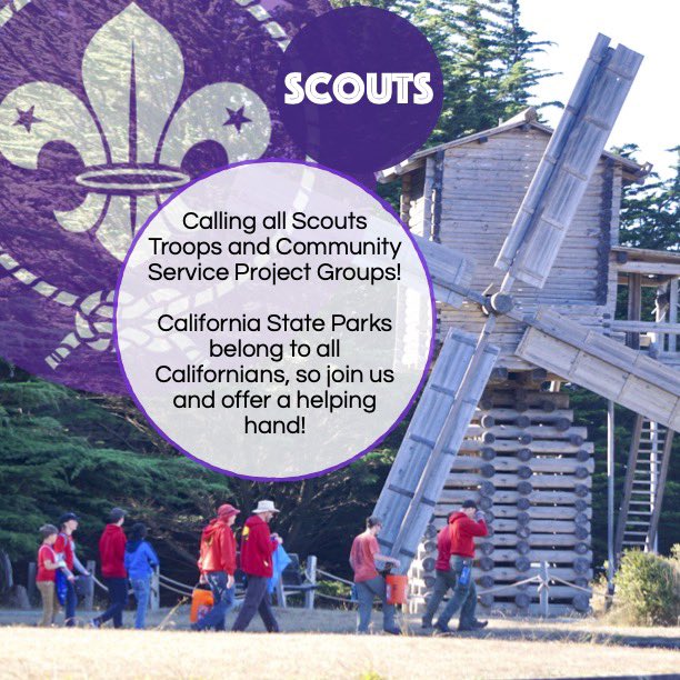 We welcome Scouts &amp; other groups to assist FRC &amp; <a href="/CAStateParks/">CA State Parks</a> with the ongoing work maintaining, repairing &amp; improving our park facilities, trails, &amp; more. Send questions to info@fortross.org
#scouts #girlscouts #boyscouts #fortrossstatehistoricpark #saltpoint #visitfortross