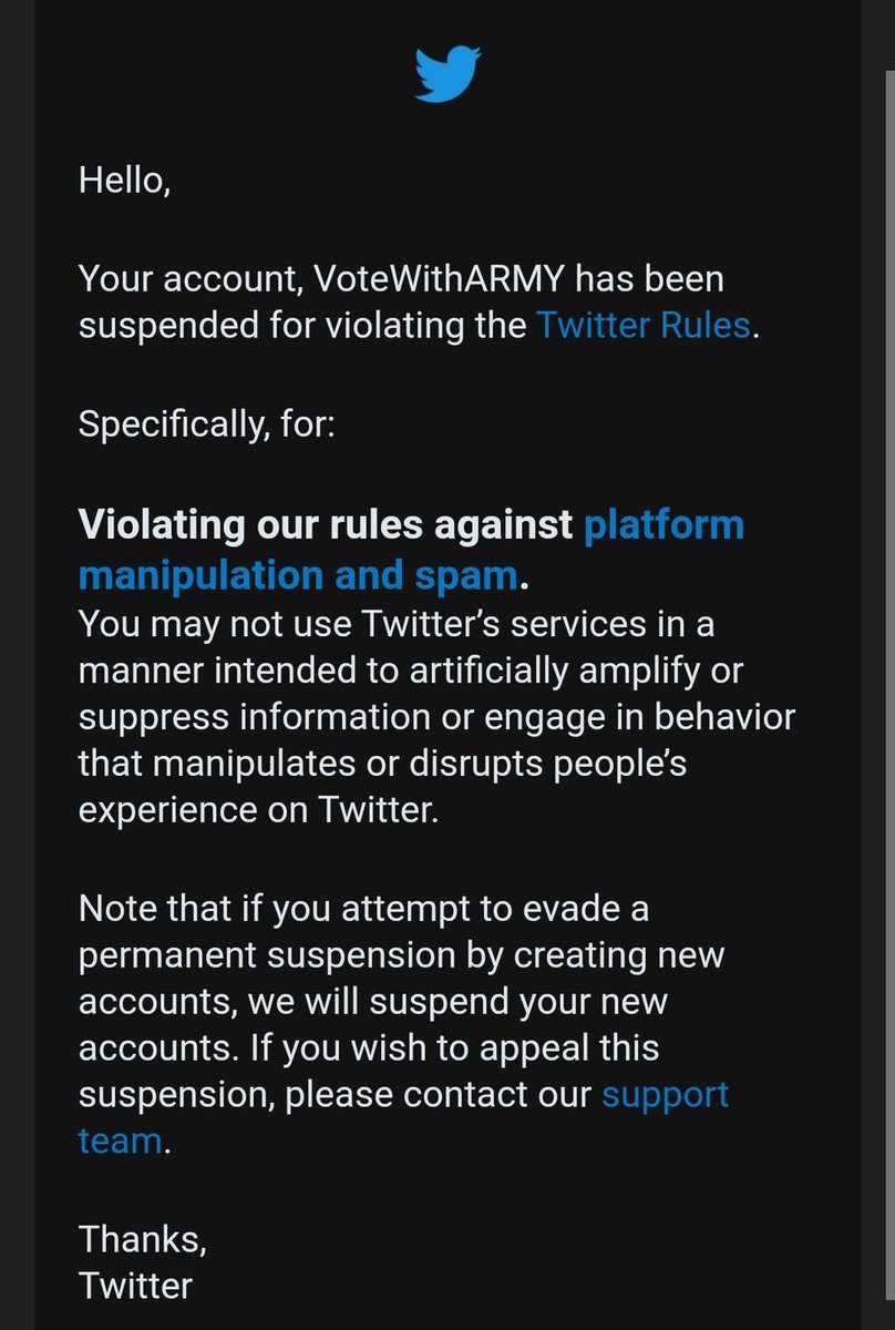 GlobalBTSVoting's tweet photo. Hi ARMY, we are sad to announce our main account @VoteWithARMY has been suspend3d. We’ve reached out to Twitter we’re currently waiting for a response. 

Please follow our other accounts in the meantime: 

👉@GlobalBTSVoting 
👉@BTSVotingTroop 
👉@BTSVotingTalk 
👉@VoteWithAMI https://t.co/TaEkKVNC9T