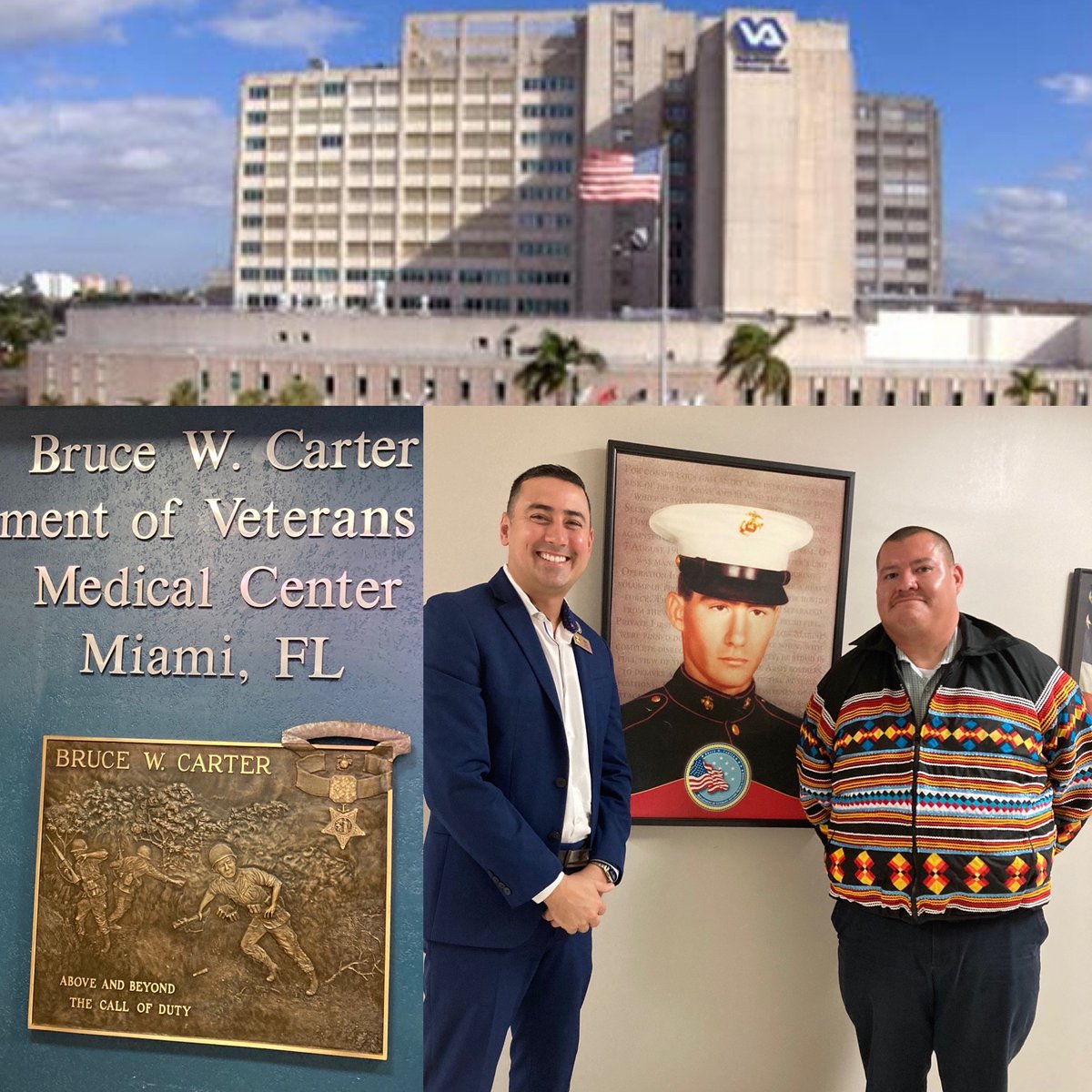 TeamCocoCreek's tweet photo. @CasinoCoco  was honored to visit the Bruce W. Carter Miami VA Hospital with our Seminole Tribal Member and property leader, Neil Baxley Director of Slot Operations, as they celebrate Native American Month. Thank you to the @DeptVetAffairs team. https://t.co/O20wrj0rb7