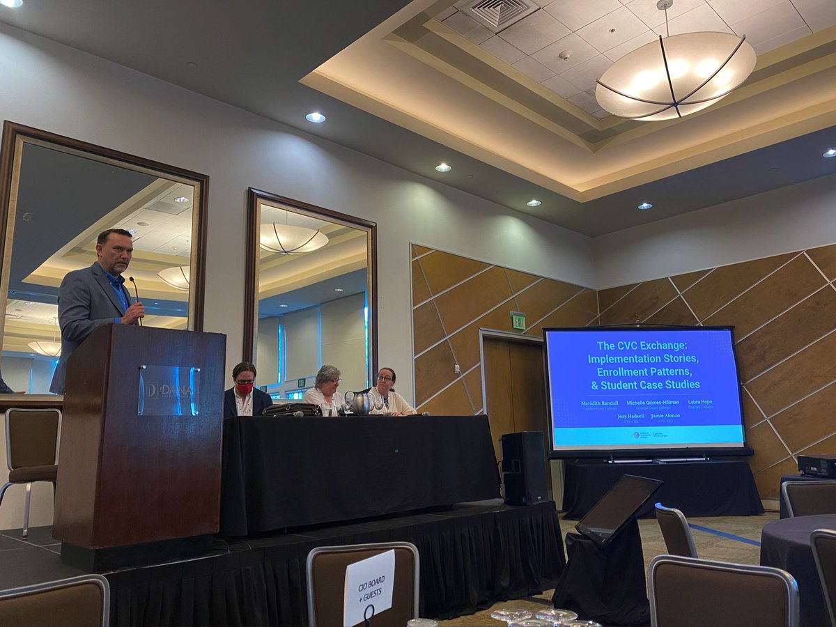 We closed out day two of the @CCCCIO2021 Conference with a panel featuring CIOs who have successfully implemented the #CVCExchange at <a href="/gwchb/">i like popcorn</a>, <a href="/orangecoast/">Orange Coast College</a> &amp; <a href="/chaffeycollege/">Chaffey College</a>. Our success depends on colleges &amp; CIOs are an important component of the recipe!  #CIOsRock