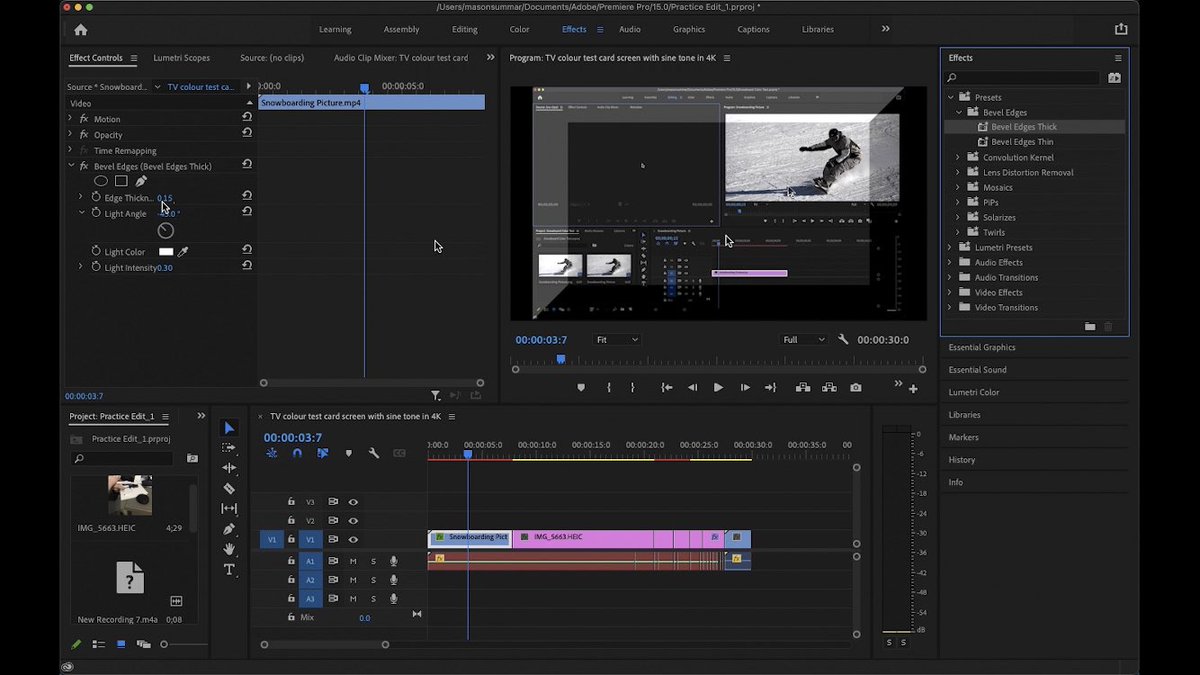 Summar_Time's tweet photo. Video effects are fun to use, but it takes a bit to get used to them because there are just so many. Here are just a few examples on the “Presets” side of the effects on Premiere Pro. https://t.co/8HYaOvbZji