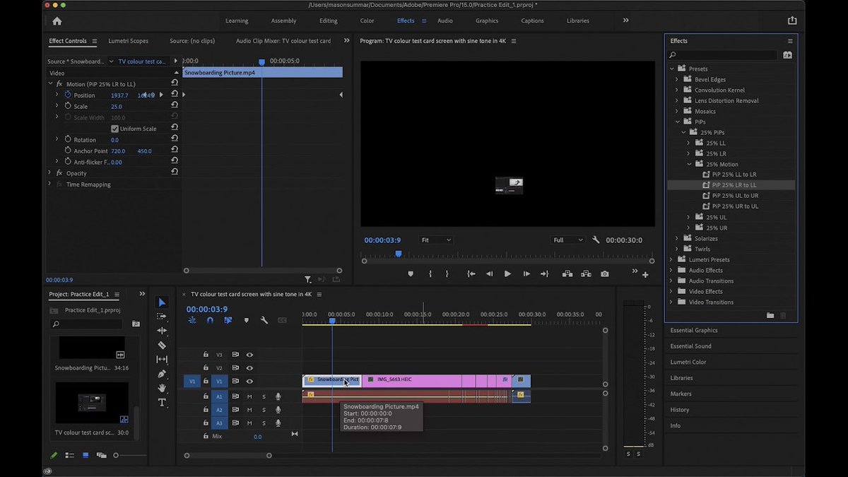 Summar_Time's tweet photo. Video effects are fun to use, but it takes a bit to get used to them because there are just so many. Here are just a few examples on the “Presets” side of the effects on Premiere Pro. https://t.co/8HYaOvbZji