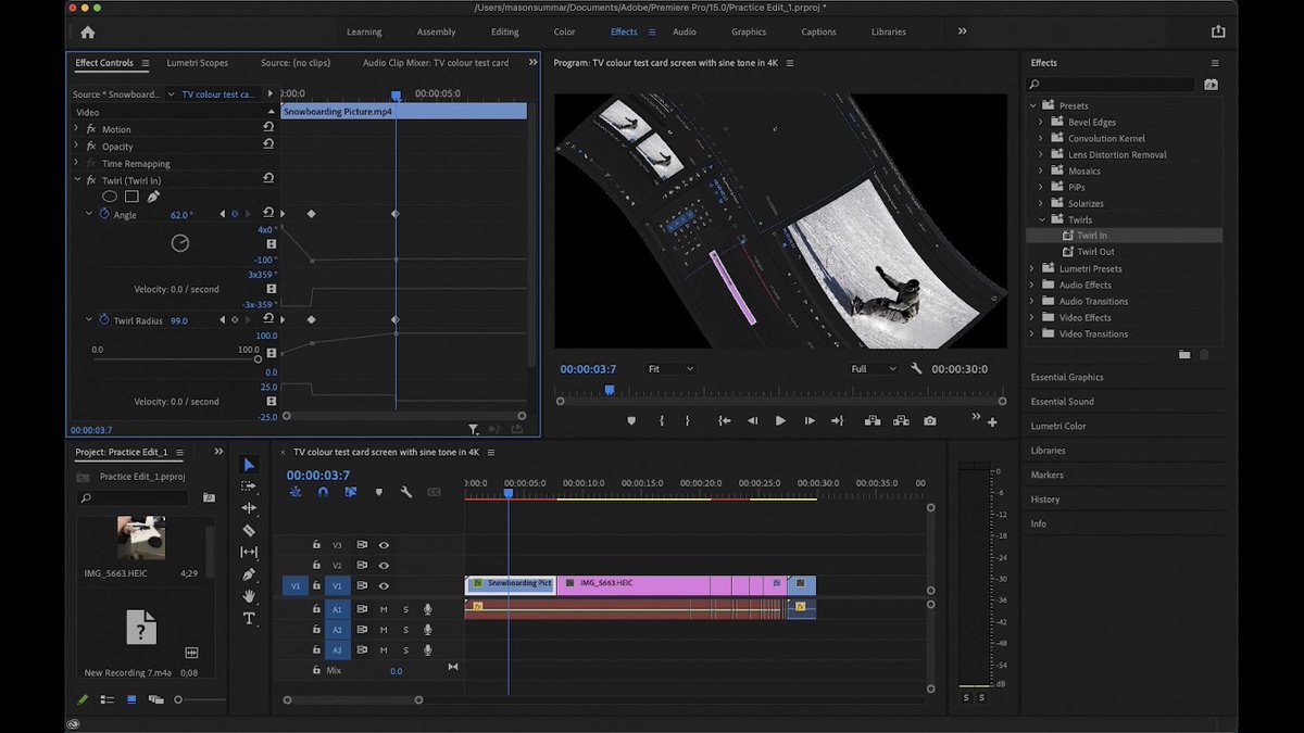 Summar_Time's tweet photo. Video effects are fun to use, but it takes a bit to get used to them because there are just so many. Here are just a few examples on the “Presets” side of the effects on Premiere Pro. https://t.co/8HYaOvbZji