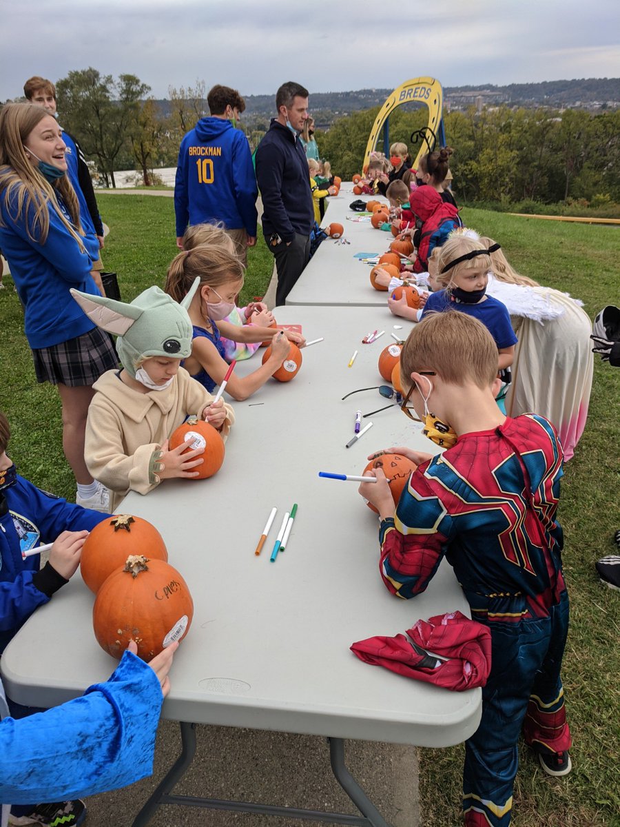 First ever "Halloween on The Hill" with K, 1 &amp; 2 Graders...to quote a 1st grader, "Their school is on top of the world!"
We were on top of the world &amp; over the moon with these cute Trick or Treaters! 
Thank you St. Catherine, Holy Trinity, St. Therese &amp; St. Thomas for joining us!
