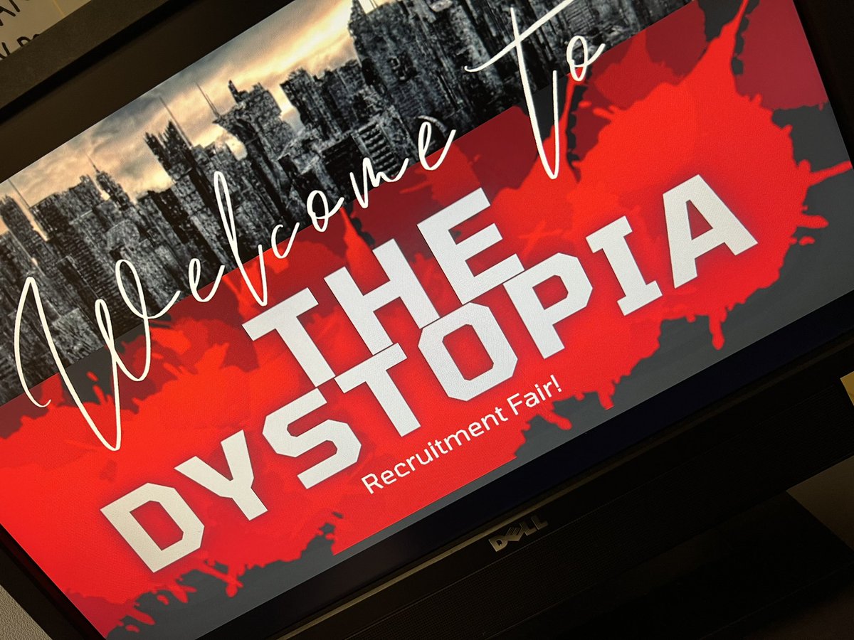 If doing the most was a department, we’d be it!  Yes we had a Dystopian Society Recruitment Fair and yes we created a prize pack for our Dystopian Society of the Year winner!