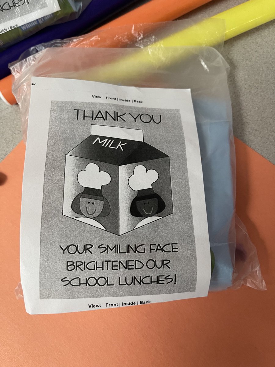 Thank you Ervin Food Service staff for brightening our days with your school lunches.  Our Food Service family gave each child a special treat bag on Wednesday. ❤️⁦<a href="/AnnaBlancarte11/">Anna Blancarte</a>⁩