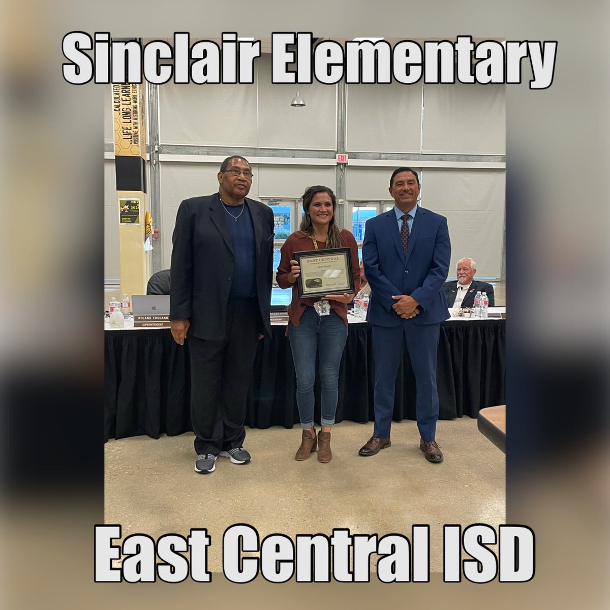 Congratulations to <a href="/alyssamnewell/">Alyssa Newell</a> on being recognized at the <a href="/ECISDtweets/">East Central ISD</a> school board meeting. Ms. Newell was recognized for her willingness to step in during times of need. Thanks, Ms. Newell for exemplifying the meaning of #teamwork ❤️