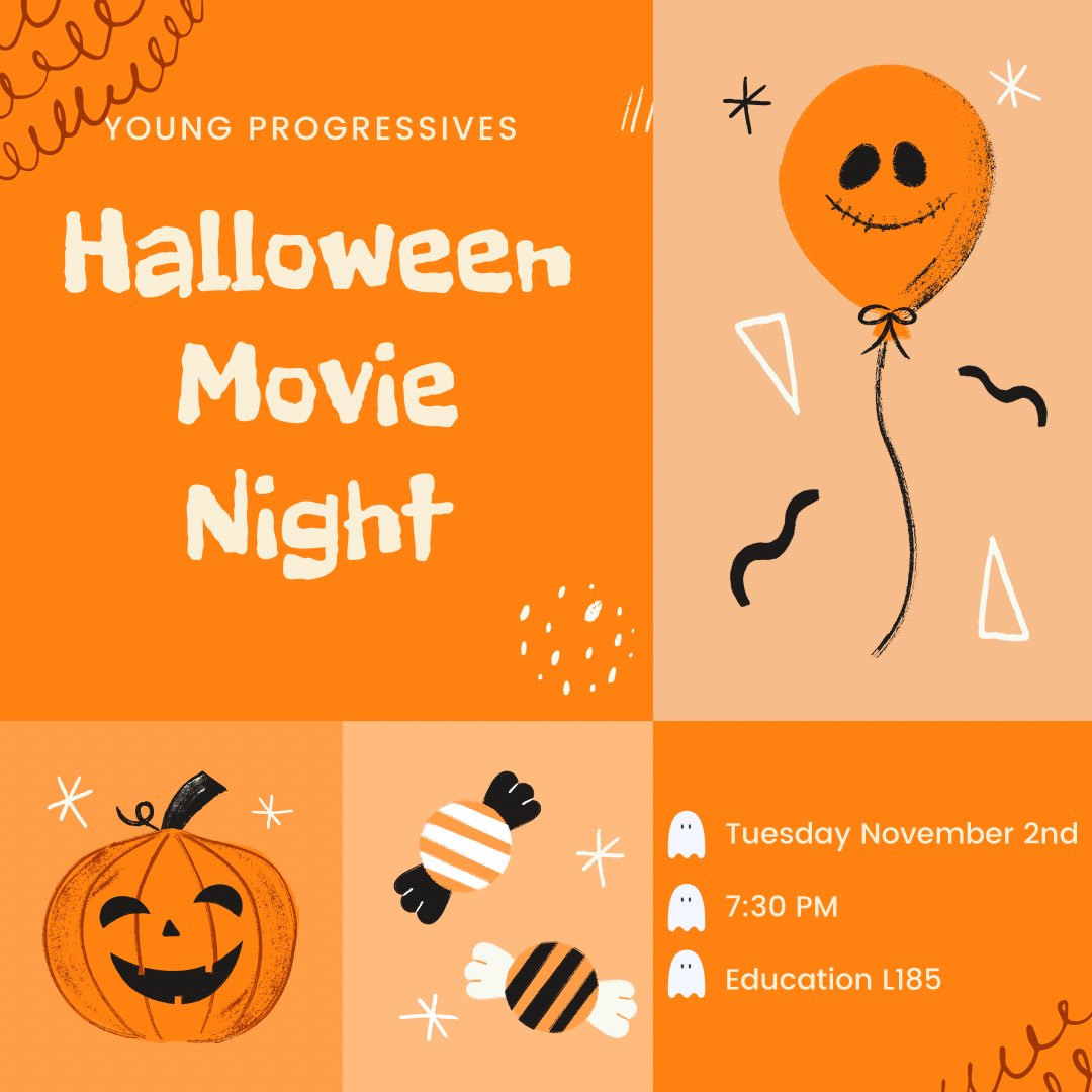 yoprowisco's tweet photo. Carve 🎃out some time to watch a spooky movie with us next Tuesday November 2nd at 7:30 pm in Education L185
See you there 👻 https://t.co/rqhSRA08V5