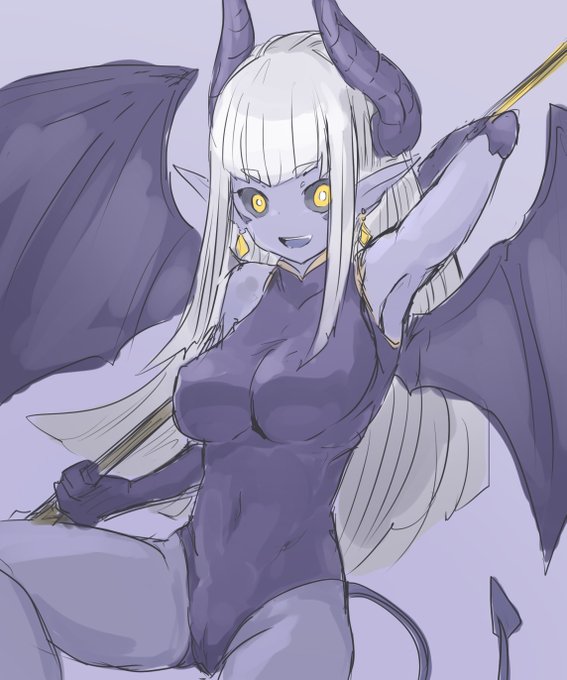 オルゴ・ナッチ【@go__ta2】
下級妖魔の少女、悪魔の尻尾と翼を持つ
長槍を使ってのポールダンスが得意
ピッチリした服を好む傾向がある 