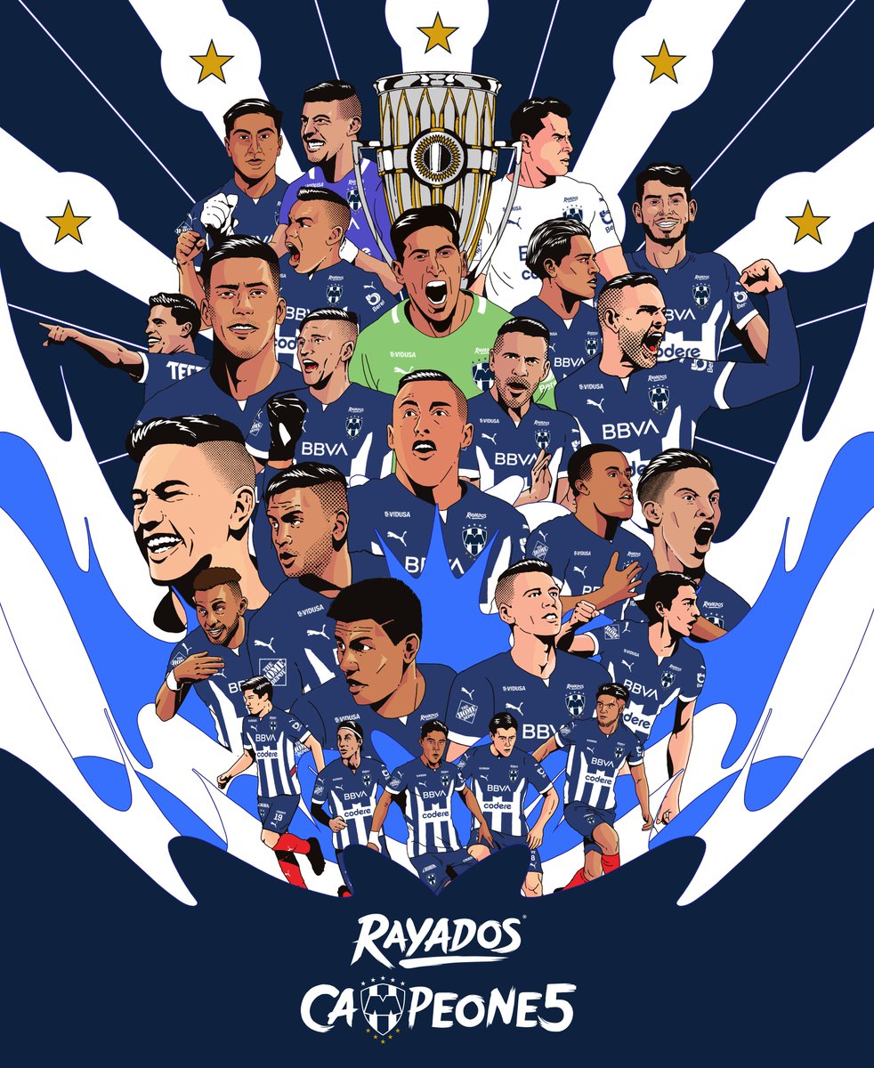 Rayados's tweet photo. 🌟| 𝐇𝐨𝐲 𝐲 𝐬𝐢𝐞𝐦𝐩𝐫𝐞 𝐀𝐫𝐫𝐢𝐛𝐚 𝐄𝐥 𝐌𝐨𝐧𝐭𝐞𝐫𝐫𝐞𝐲. ¡JUNTO5 LOGRAMO5 LA QUINTA! 🤩

🏆🏆🏆🏆🏆

#RAYADOSCAMPEONE5 | #ArribaElMonterrey https://t.co/kIQla9lj68