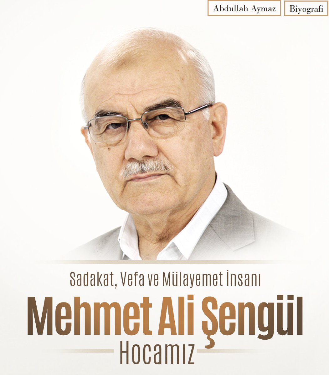 CaglayanDergisi's tweet photo. Biyografi;
Sadakat, vefa ve mülayemet insanı,
‘MEHMET ALİ ŞENGÜL HOCAMIZ’
#MehmetAliŞengül #Hizmet #Sadakat
#Cömert #Güven #Bediüzzamansaidnursi #FethullahGülen #AbdullahAymaz #Hilm
#ÇağlayanDergisi
https://t.co/KBZH5rQfb0 https://t.co/HXoStLkwmA