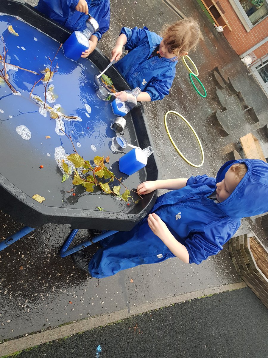 Potion making in the rain...we love how our children enjoy all activities no matter what the weather is like. "The rain is adding more magic to my potion" fabulous x