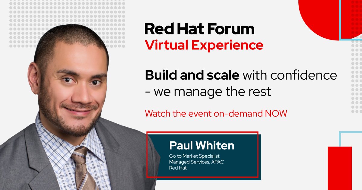 redhatindia's tweet photo. Learn how Red Hat #OpenShift can add value to your hybrid cloud ventures in this interesting talk from #RedHatForum 2021. Watch the full session, on-demand https://t.co/DzwUr8pR3C https://t.co/bZXmepA7wB