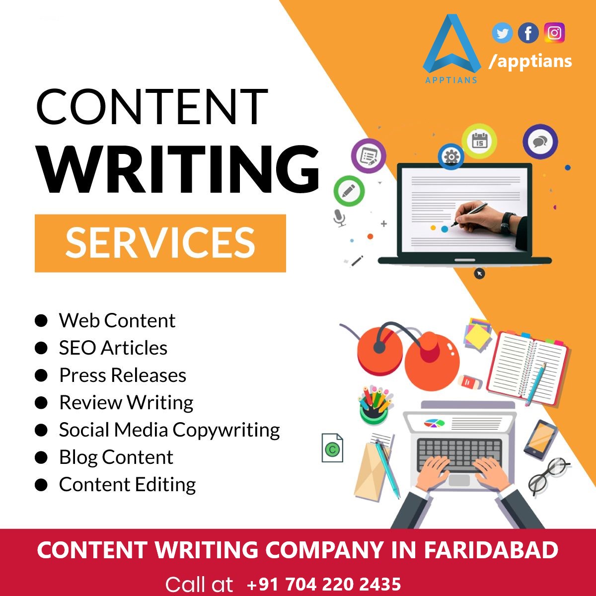 apptians's tweet photo. Best Content Writing Company in Faridabad
For any enquiry, visit - https://t.co/idlkImi8cO
or call - 7042202435
#contentcreator #contentwriter #contentwriting #contentwritingservices #swastiksaraf #biharapps #apptians https://t.co/jT4m2PU4pY