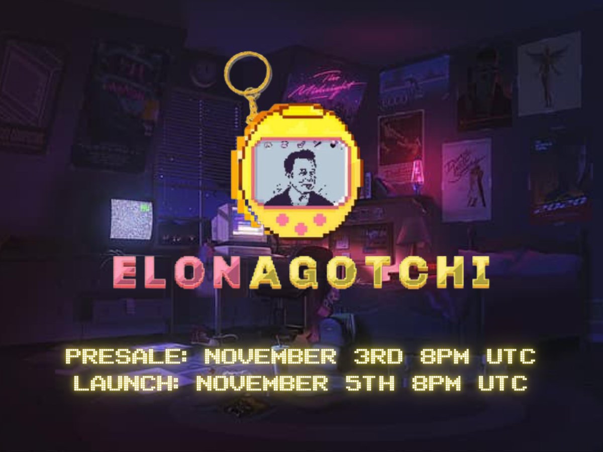 ELONAGOTCHI will be hosting a whitelisted presale on PINKSALE! 🚀

There will be 2000 lucky winners selected at random. Complete as many tasks as possible to improve your chances of winning on Sweepwidget! 

Join our TELEGRAM to stay updated 🌚

t.me/elonagotchi