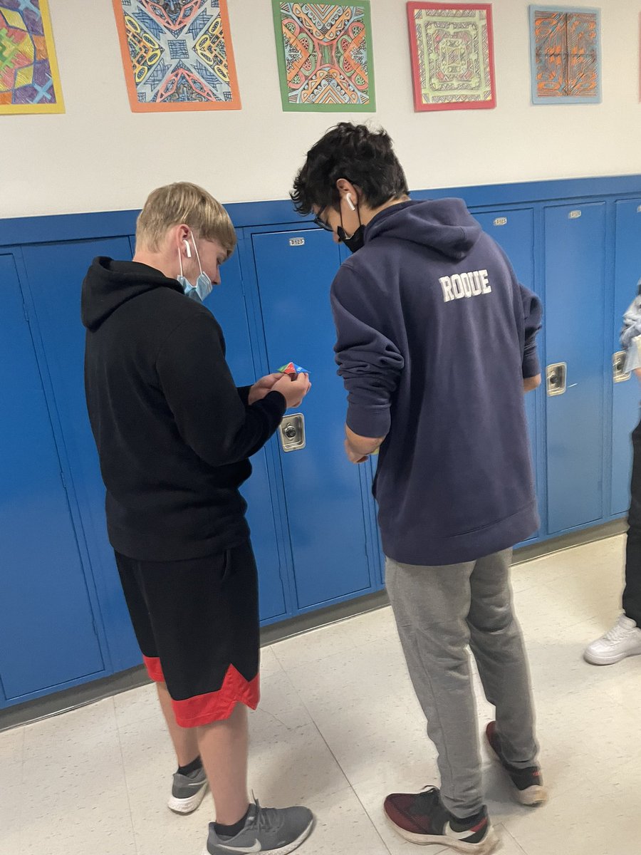 Gallery Art Critique in Applied art 1!  Students used “fortune Teller” critique! Bringing back childhood fun! #artattheh #weareHowell #art #artcritique #radialnamedesigns #theregional <a href="/Turtle_HHS/">Lizabeth</a> <a href="/BravermanHHS/">Jeremy Braverman-Howell HS Principal</a>