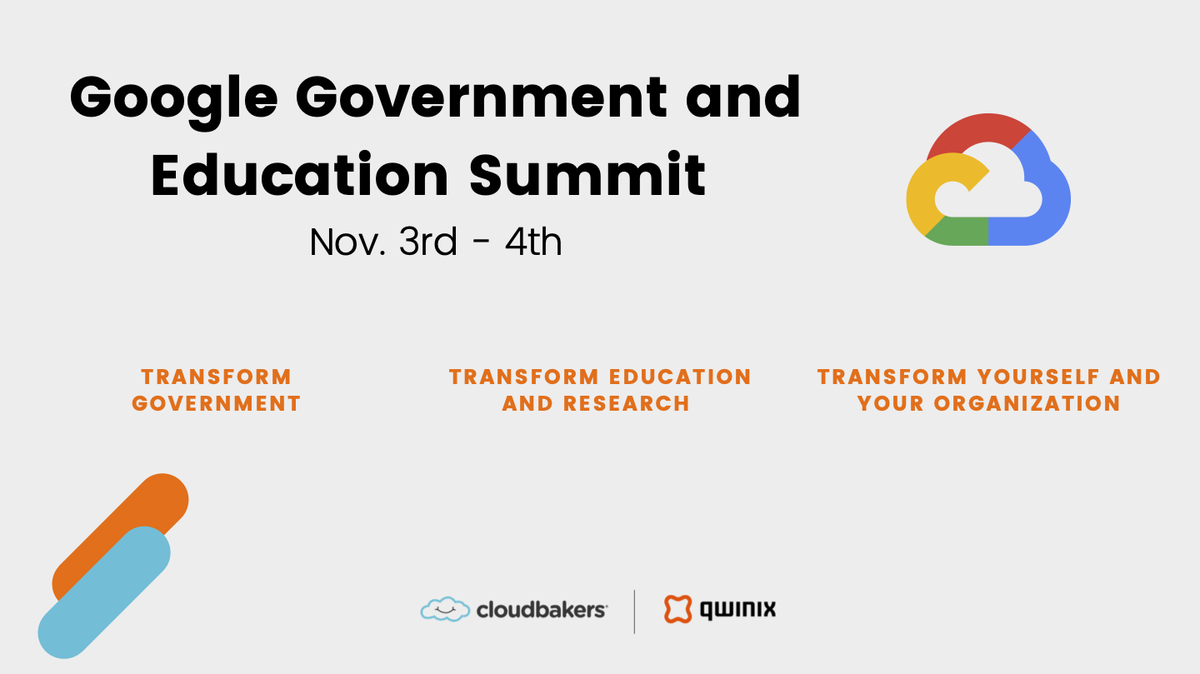 66degreestech's tweet photo. Sign up and get involved today in the Google Government & Education Summit. November 3rd and 4th. #googlecloud #cloudbakers #qwinix https://t.co/9XPzz4lLTP https://t.co/9YBYqomvXI