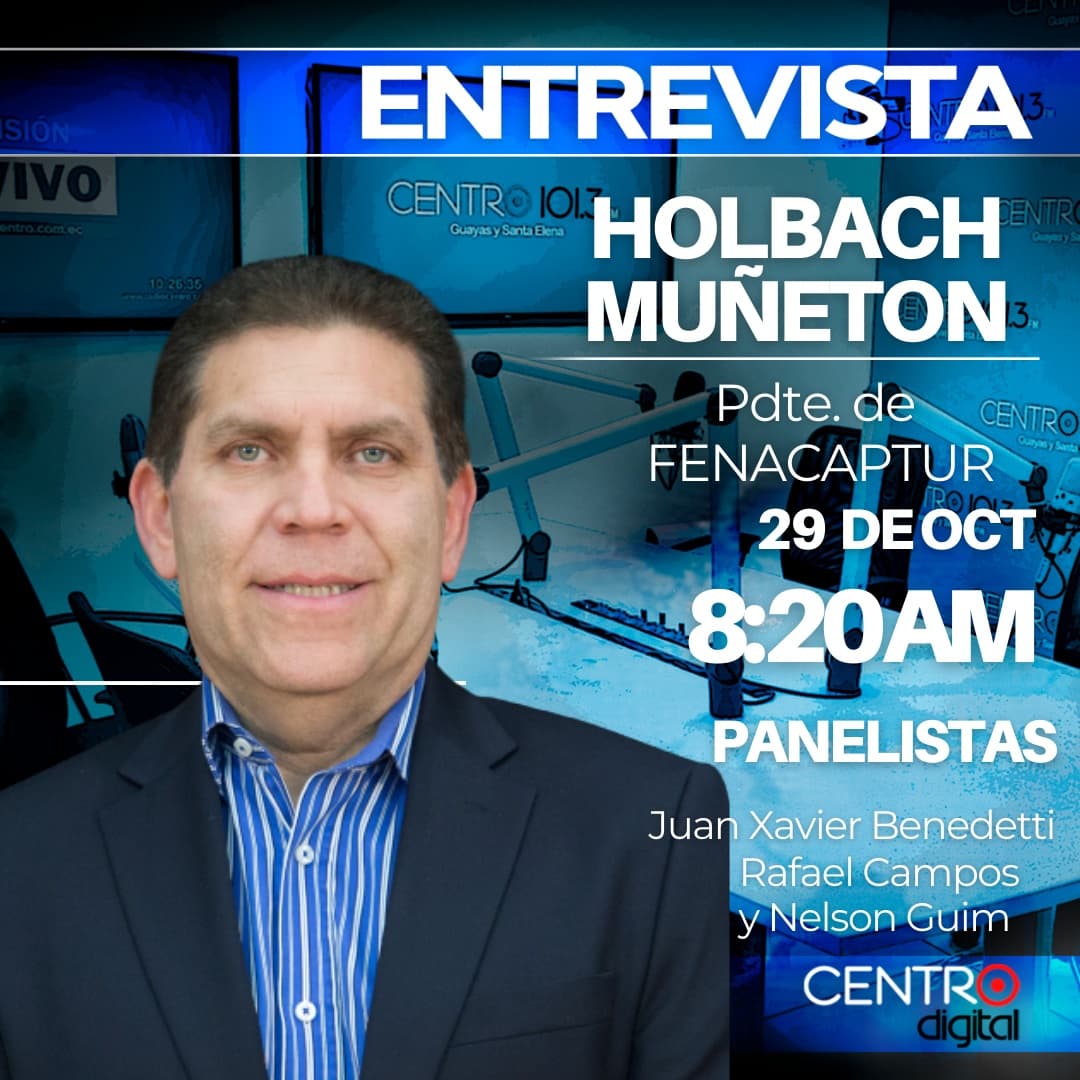 radiocentroec's tweet photo. Mañana en #PuntoDeOrden🎙
@HMunetonZ Pdte. de la federación nacional de cámaras provinciales de turismo del Ecuador @fenacapturec

➡️Verdi Zambrano – Gerente general de @logiktel

➡️ @glaraoficial – Cantante Mexicano 

Panel: @jxbenedeti
Rafael Campos y Nelson Guim https://t.co/bOCL88fC8R