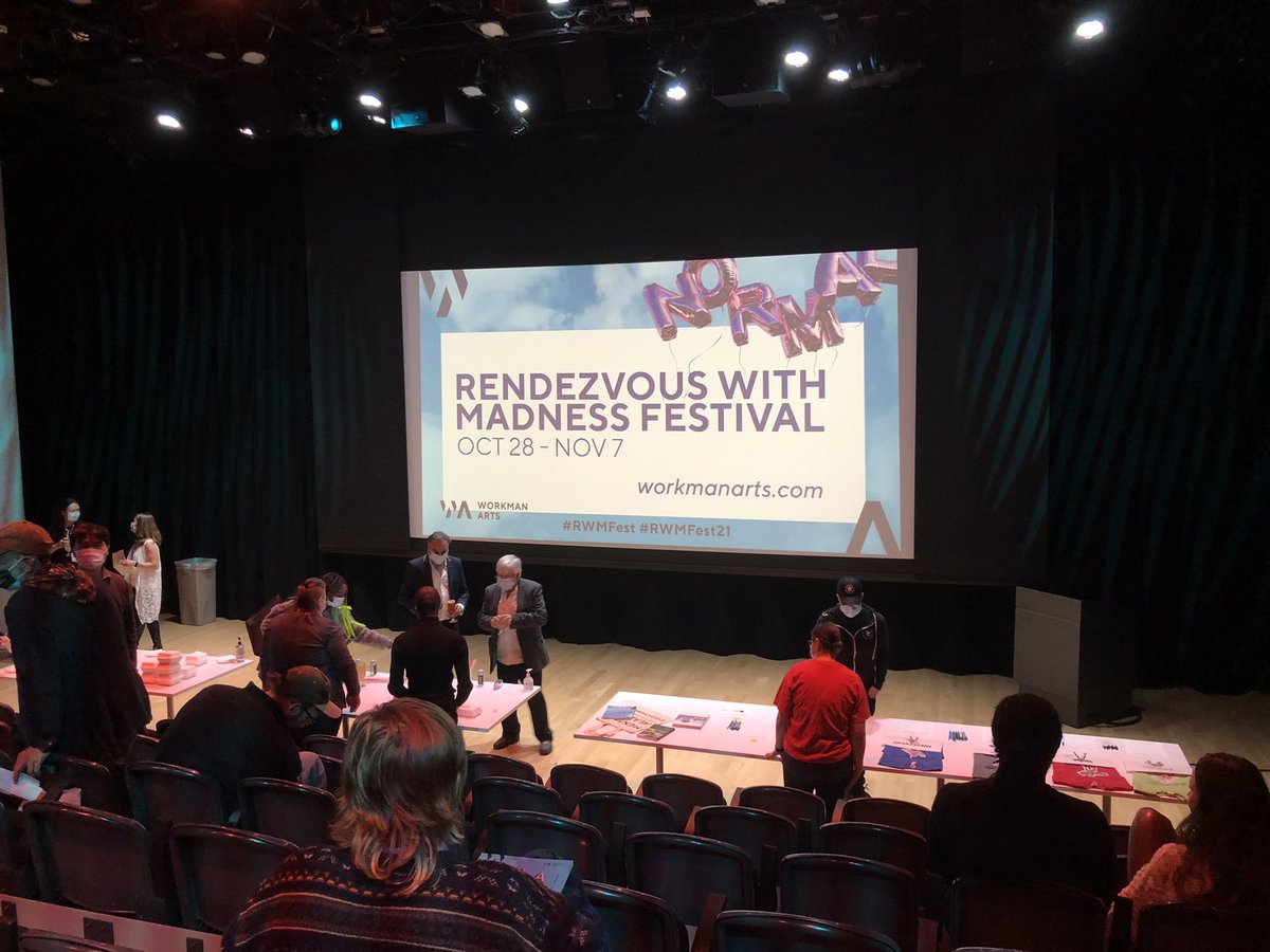 mojorising's tweet photo. First in-person event in the stunning new @CAMHnews space. 👀The Opening Night of the 2021 edition of the @WorkmanArtsTO Rendezvous with Madness Festival. 🎥🎞#RWMFest #RWMFest21 #Arts #MentalHealth https://t.co/PnMzl3mhDC