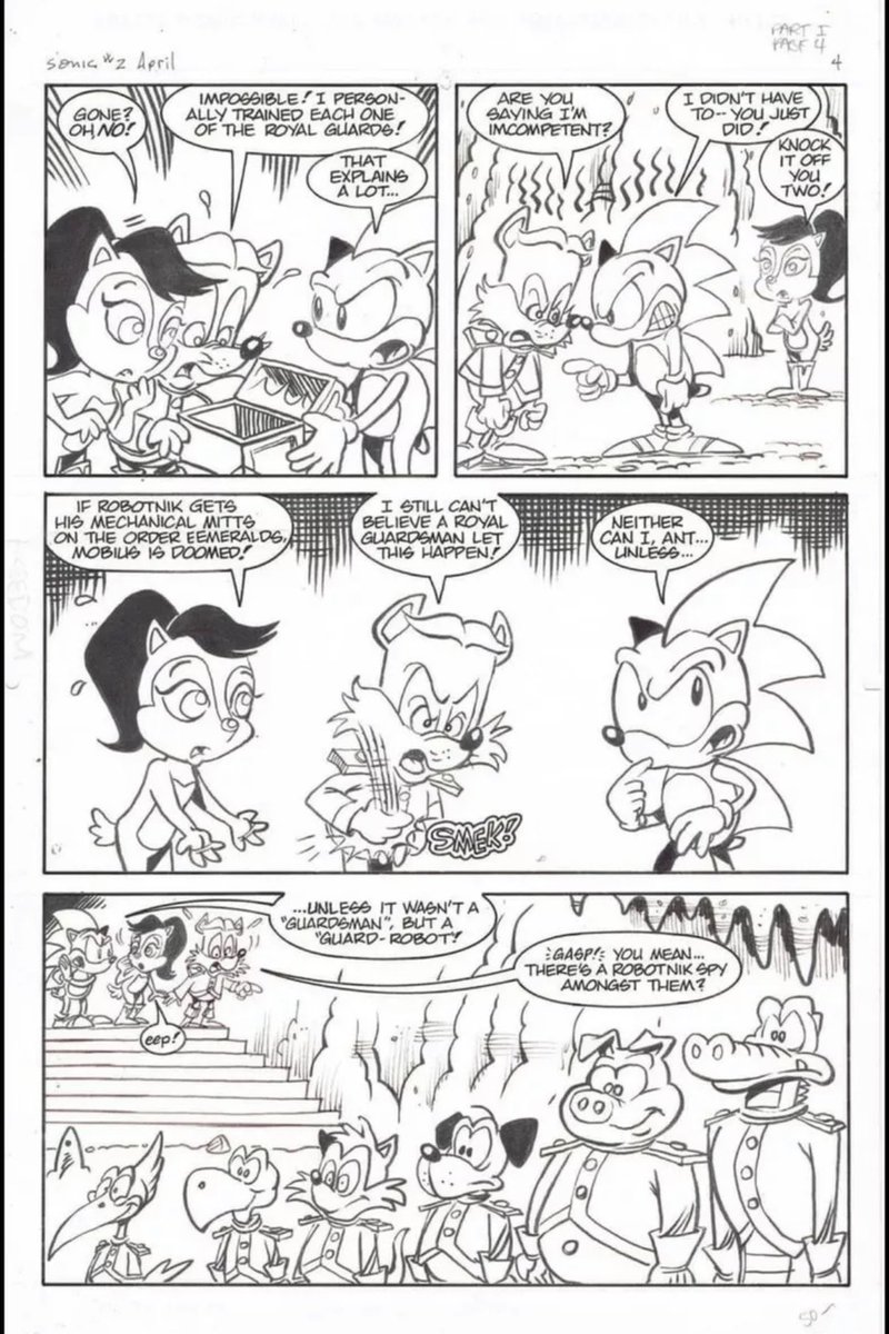 A gosh dang TREASURE TROVE of vintage Sonic the Hedgehog comic book art hit eBay last night. The earliest stuff, from issues 0, 1, and 2 - all drawn by Scott Shaw! (I think it may be his eBay account, or his art rep's?) 