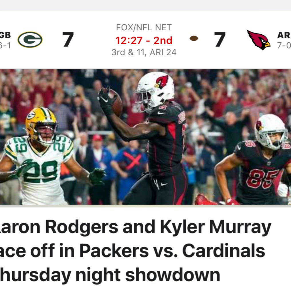 TheSureShot100's tweet photo. Is tonight the night that the #ArizonaCardinals go down? #ThursdayNightFootball #GreenBayPackers #Packers #Cardinals #NFL #TheSureShot #SureShot #SureShot100 https://t.co/8XxOLiYQ7B