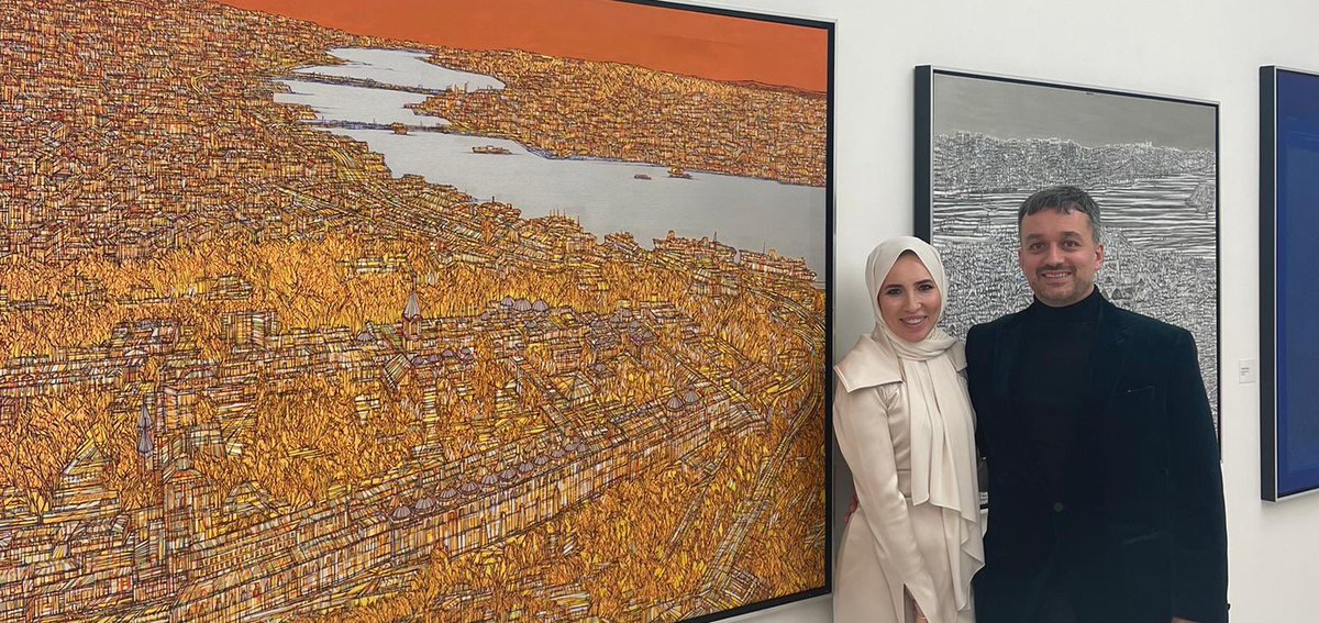 UfukLondon's tweet photo. I am extremely proud of my wonderful wife @faziletkilic who co-organised #TALondon / #TurkishArtWeek @ the prestigious @saatchi_gallery together with the amazing Renk Erbil & Kerem Mutlu. The exhibition features 21 contemporary Turkish artists until Sunday, 31st Oct (free entry). https://t.co/8J675aeZtW