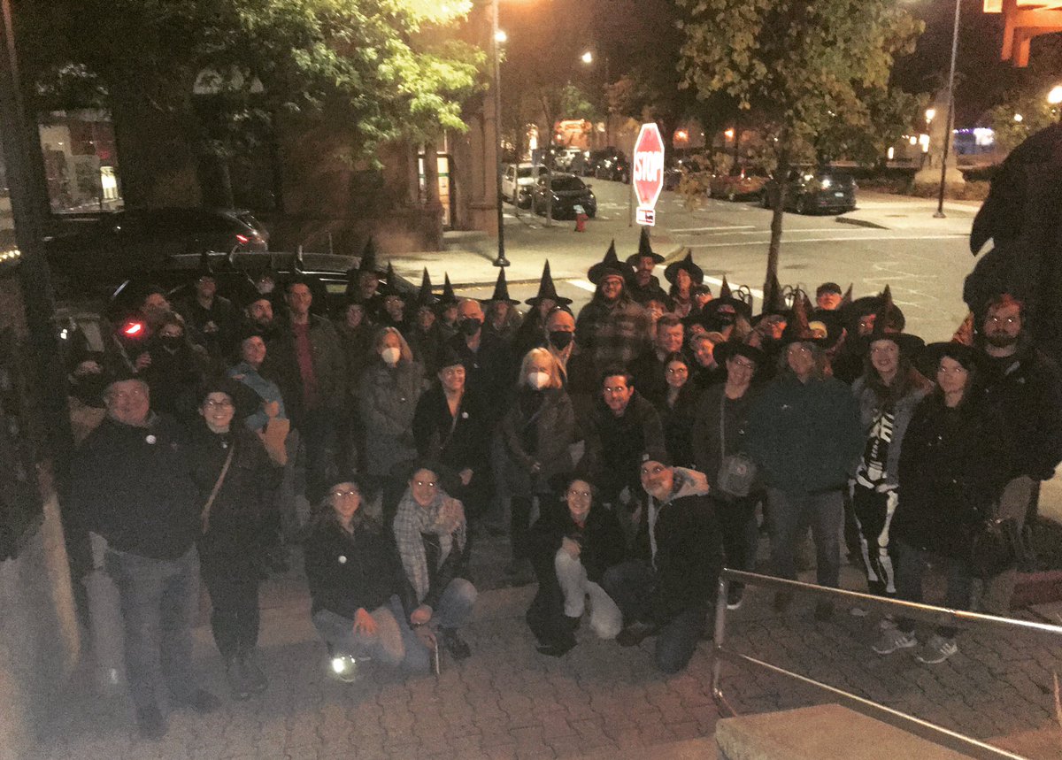13haunts's tweet photo. The one with the free witch hats. I hope we didn’t scare @farmerdarrell or anyone else close to @ChurchStreet #witches #hats #Halloween #spooky #btv https://t.co/pRp6Ekginm