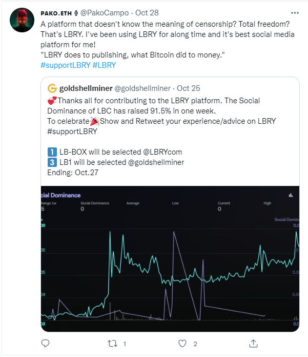 goldshellminer's tweet photo. 💞It is our honor that so many people are willing to share their feedback and happy miners! #SupportLBRY @LBRYcom
✨The Lucky one has appeared!
🎉Congratz @dizziness @PakoCampo @LaptopZen @FiveAble
We will contact the lucky ones and give away the prize. https://t.co/6aBYUT3C06