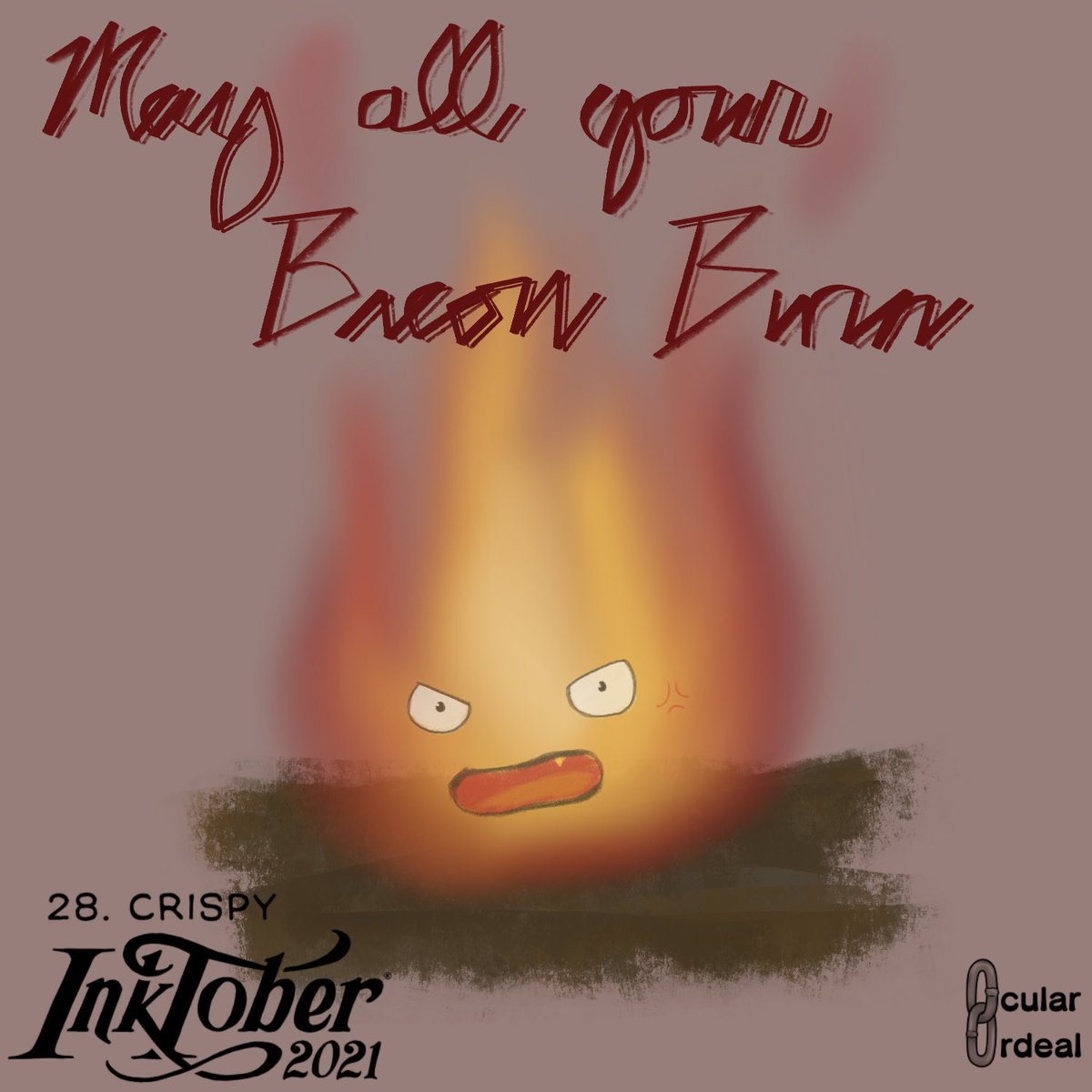 OcularOrdeal's tweet photo. Inktober Day 28 - Crispy

#ghibli #inktober #artchallenge #HowlsMovingCastle #calcifer #mayallyourbaconburn #lazyart #tootired https://t.co/bvrfjPDUfQ