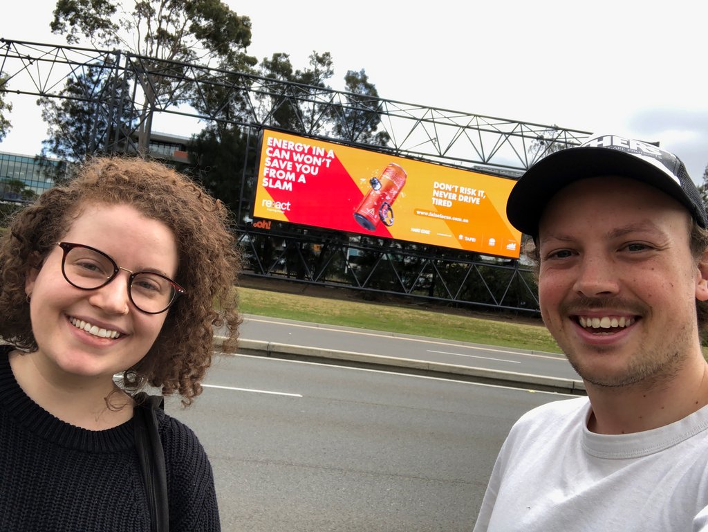 What a clever way to bust myths around energy drinks combating fatigue to deliver a road safety message to young drivers and workers. 

 #makingpublicspacesbetter #safeworkmonth  #oohmedia #react #roadsaftey