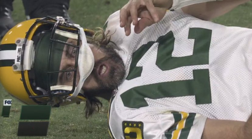 Scotty3756's tweet photo. Bro with Eli Manning gone, Aaron Rodgers is becoming the derpiest quarterback in the league. #Packers https://t.co/kA8g05MgG0