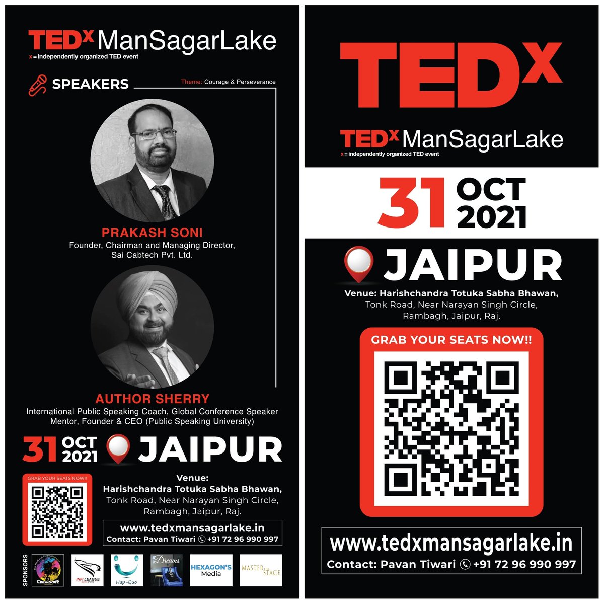 tedxmansagar's tweet photo. 02 Days to Go!! 

31 October, 2021  | Jaipur, Rajasthan https://t.co/BYyE8SO2aT